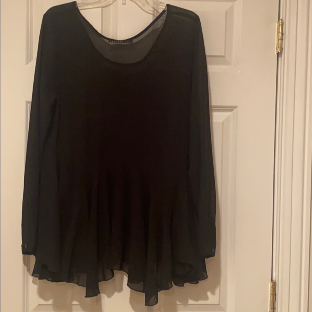 Black sheer blouse